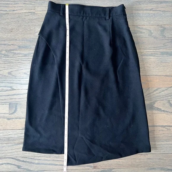 Sandro Paris Black Midi Skirt U.S. Size 4 | French Style Office Career Workwear - Picture 4 of 7